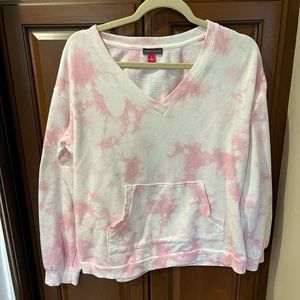 Sweat shirt like. Lightweight. Pink and white tie dye. Size S. Vince camuto